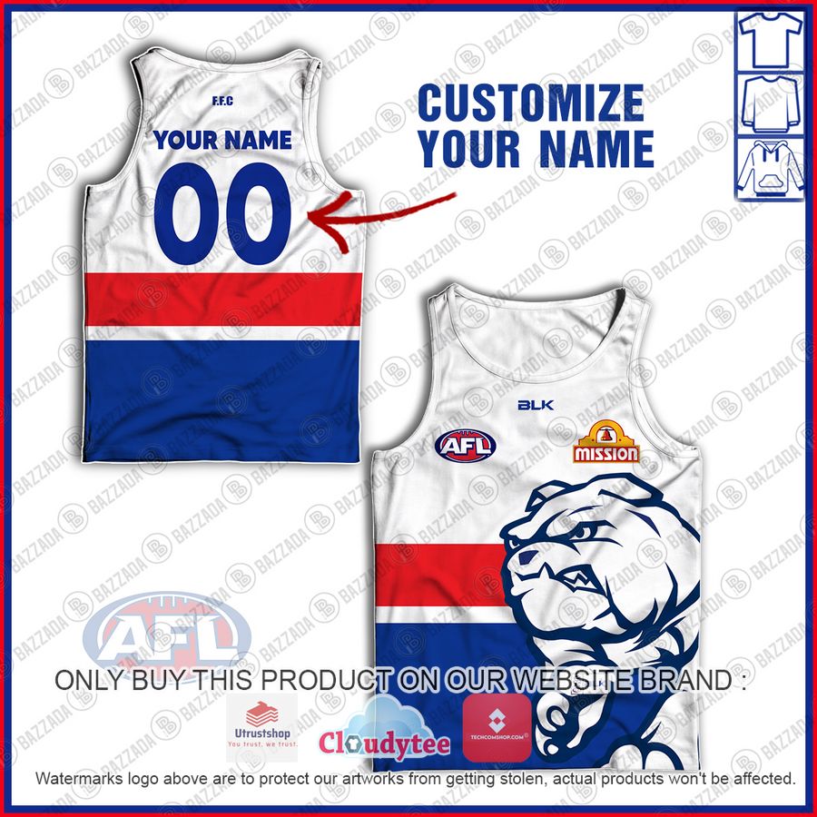 personalized guernsey western bulldogs football club vintage retro afl mission tank top 1 95782