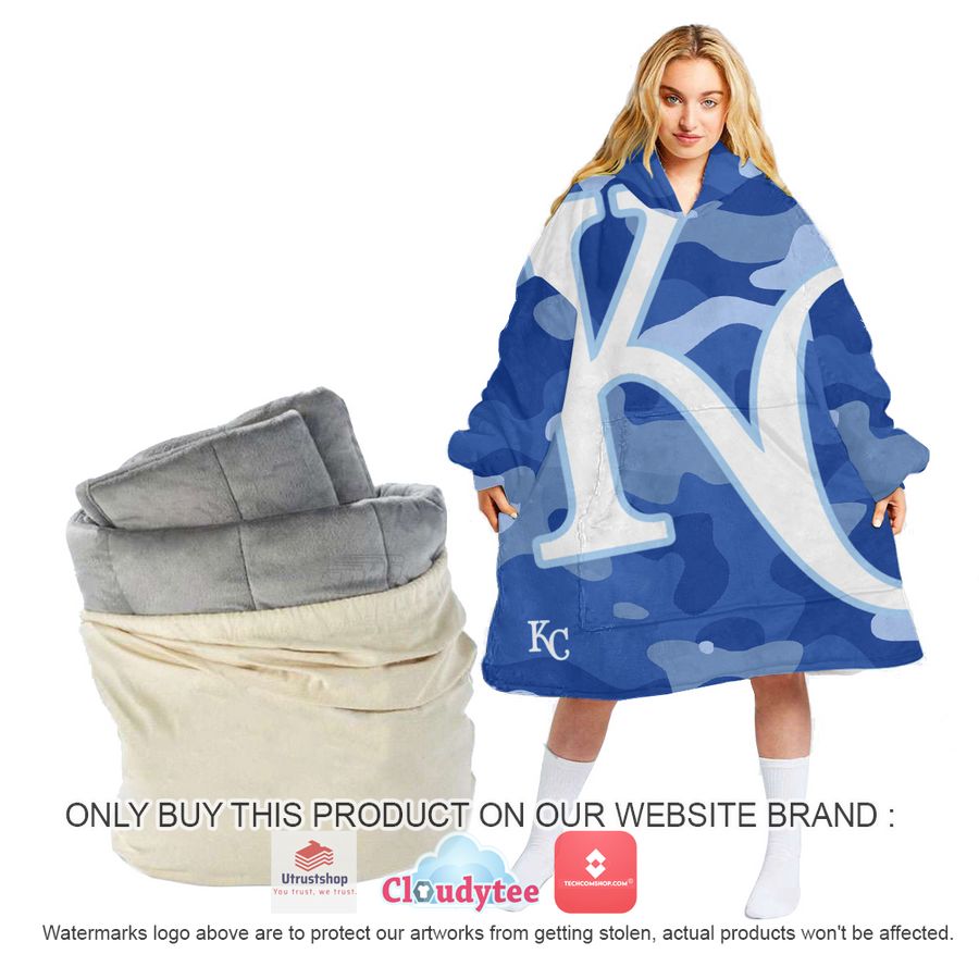 personalized kansas city royals camo oodie blanket hoodie 1 44593