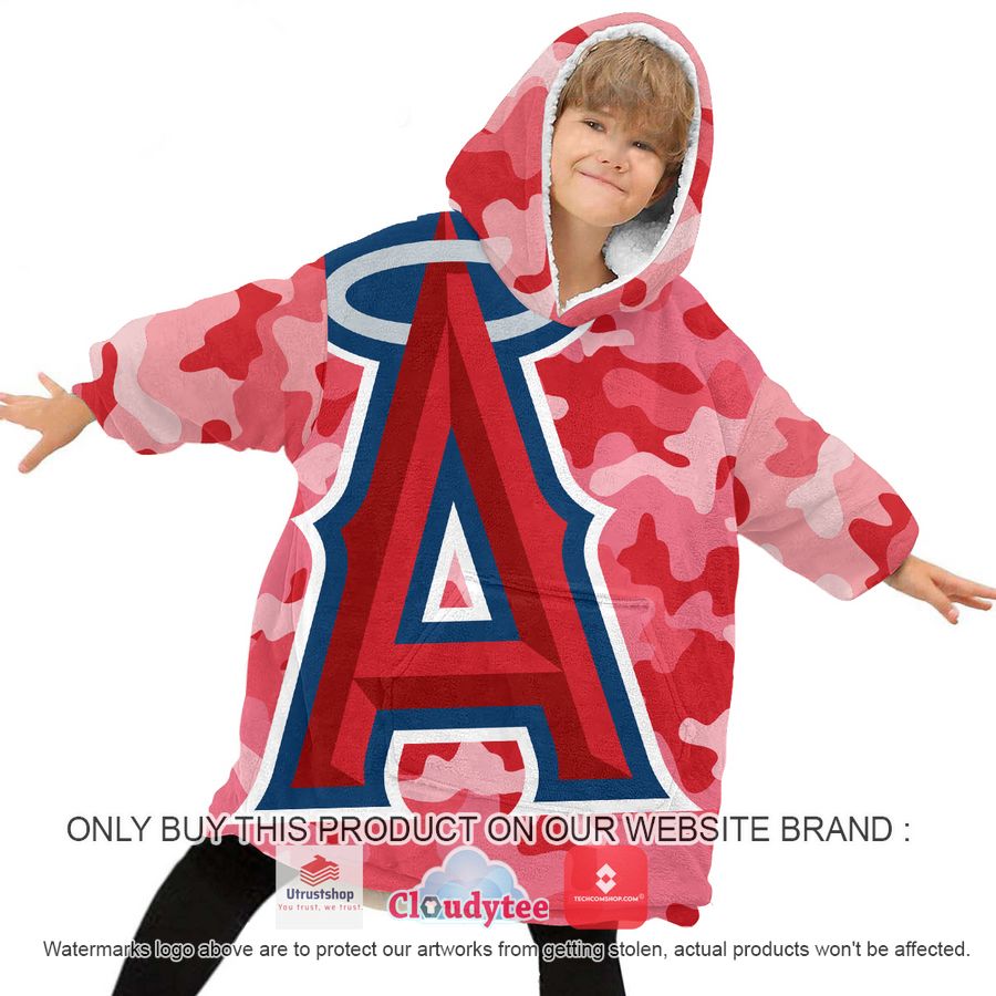 personalized los angeles angels camo oodie blanket hoodie 6 60253