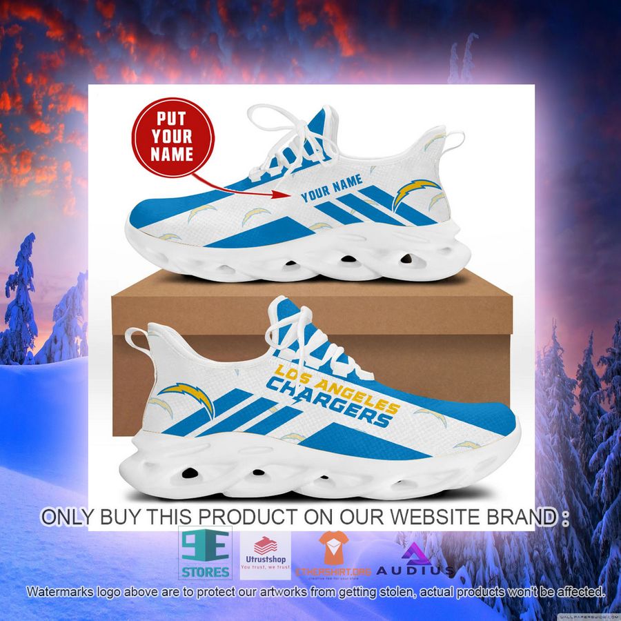 personalized los angeles chargers white max soul sneaker 2 64533