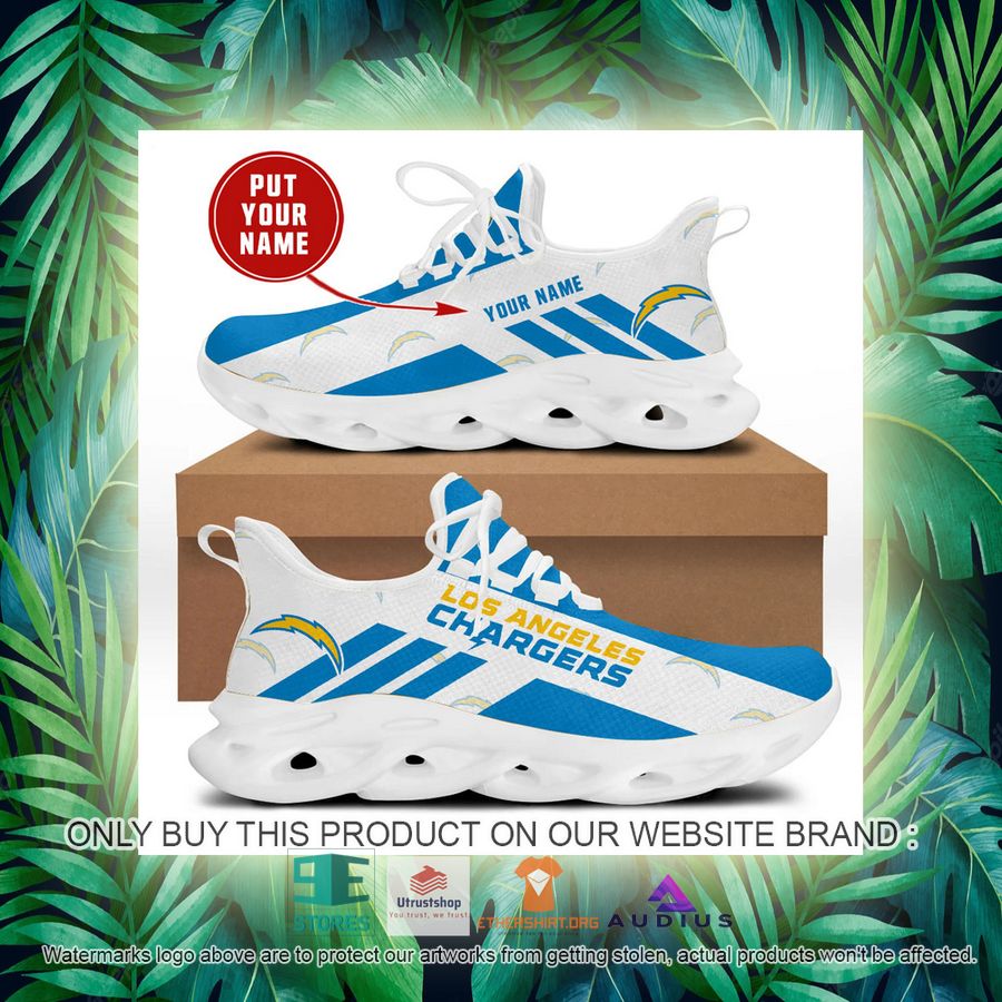personalized los angeles chargers white max soul sneaker 3 2016