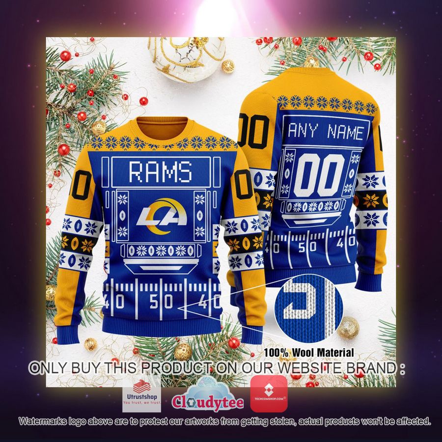 personalized los angeles rams nfl ugly sweater 2 34650