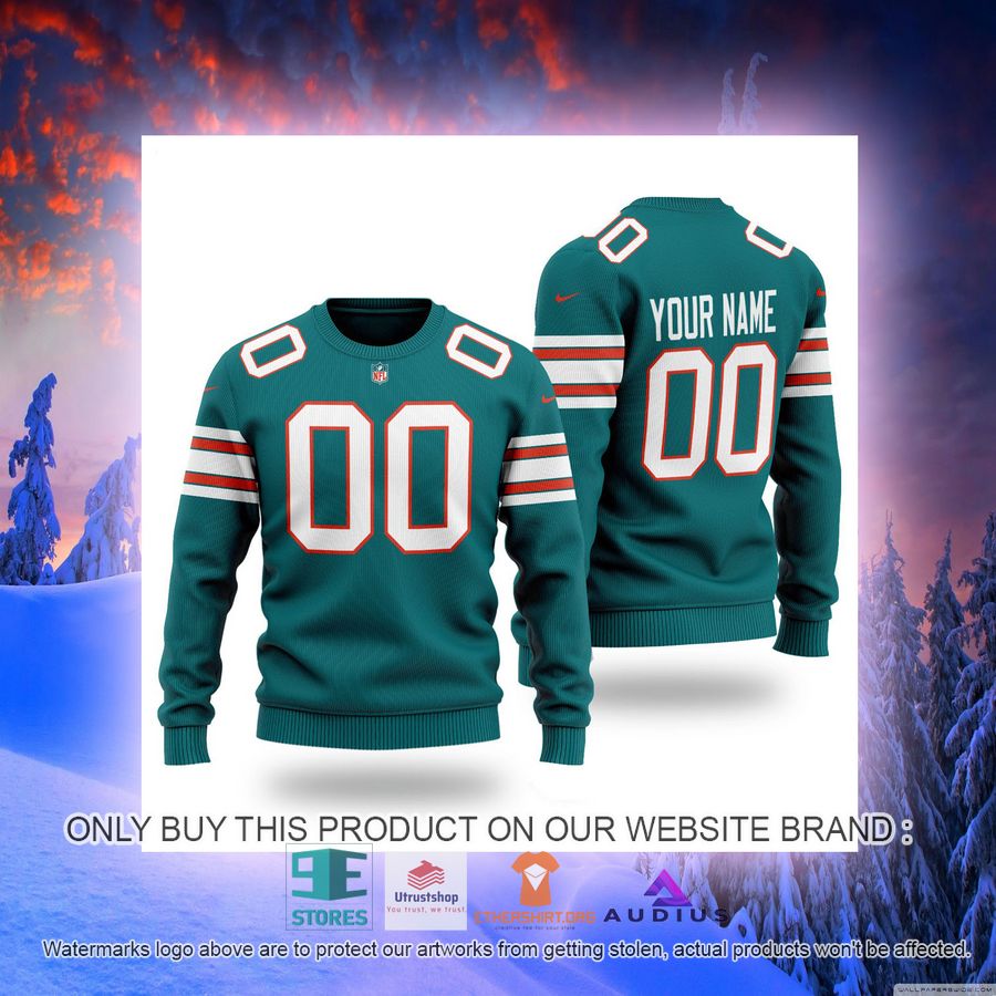 personalized miami dolphins green ugly sweater 2 30640