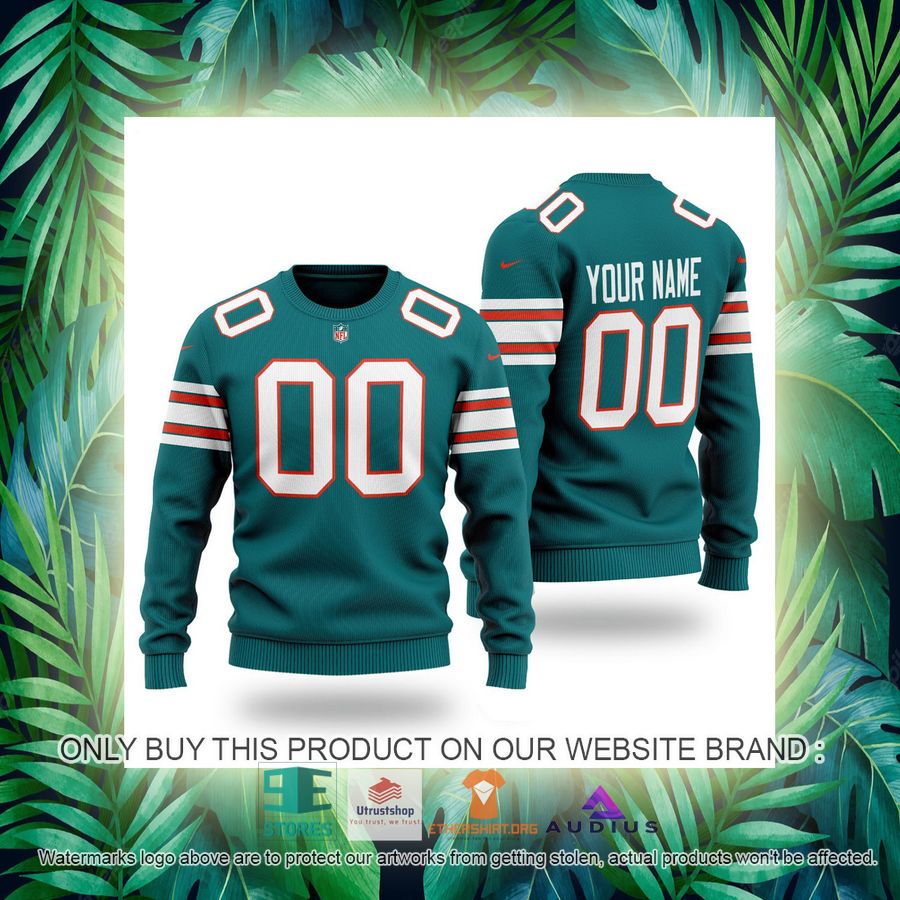 personalized miami dolphins green ugly sweater 3 21488