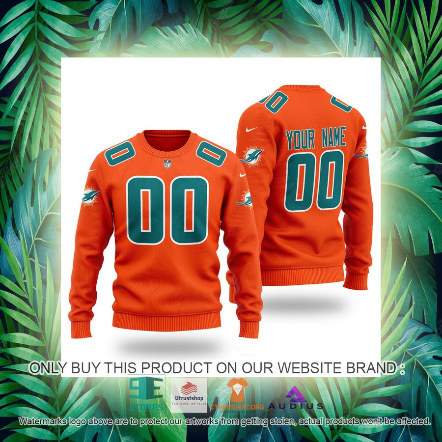personalized miami dolphins orange ugly sweater 3 79108