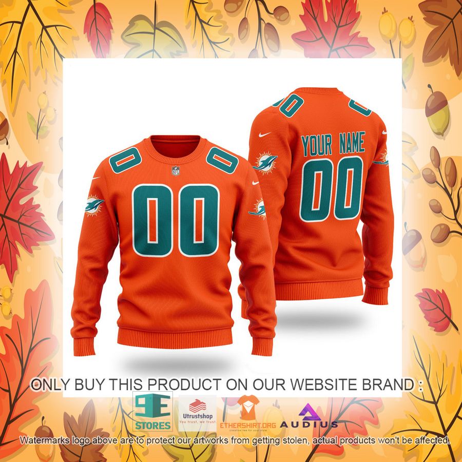 personalized miami dolphins orange ugly sweater 4 10309