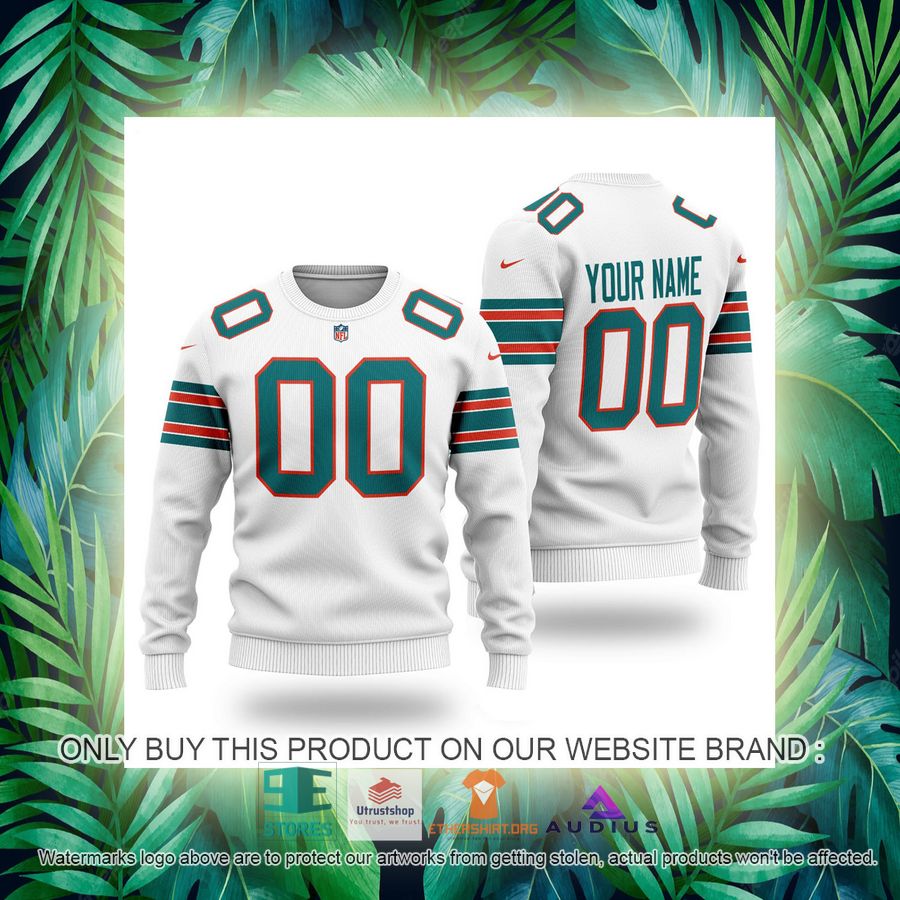 personalized miami dolphins white ugly sweater 3 18996