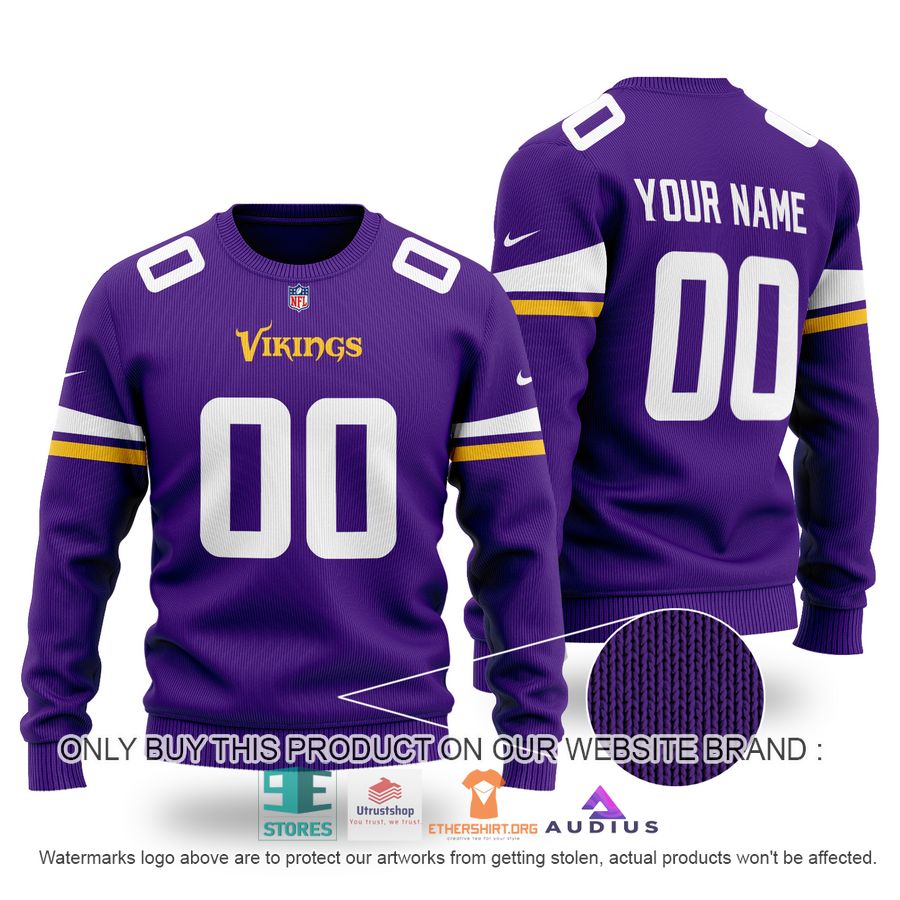 personalized minnesota vikings purple ugly sweater 1 43064