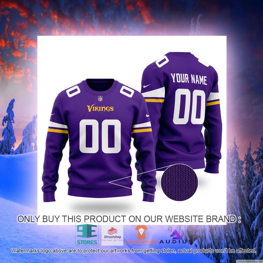 personalized minnesota vikings purple ugly sweater 2 52871