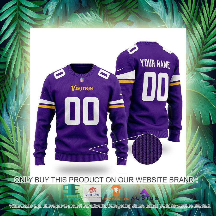 personalized minnesota vikings purple ugly sweater 3 7285
