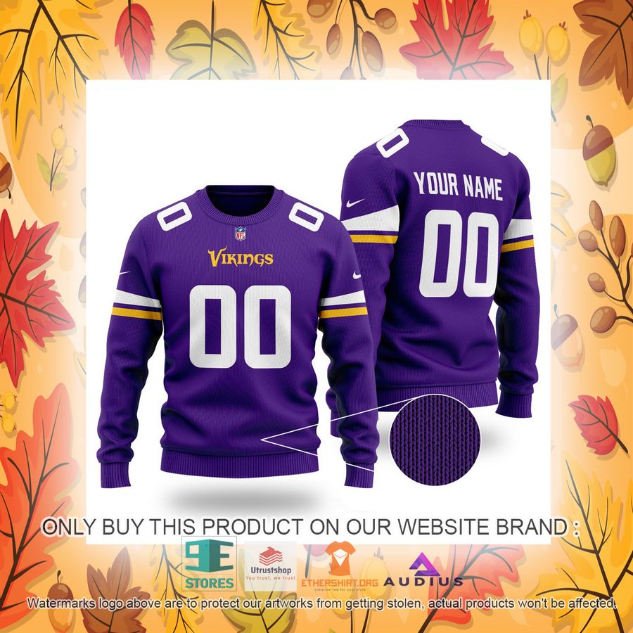 personalized minnesota vikings purple ugly sweater 4 57327