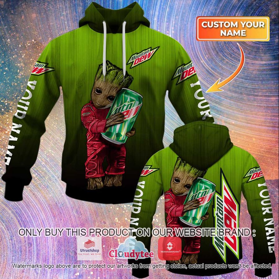 personalized mountain dew groot green 3d hoodie 1 4749