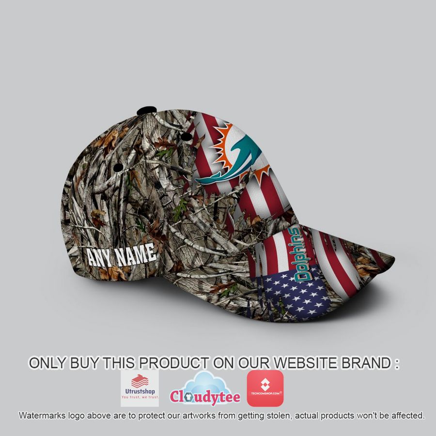 personalized nfl miami dolphins camo realtree hunting cap 2 23526