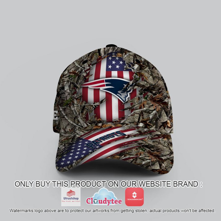 personalized nfl new england patriots camo realtree hunting cap 1 16691