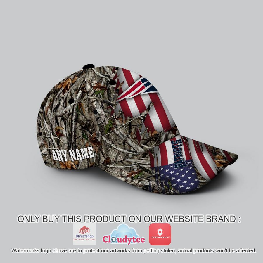 personalized nfl new england patriots camo realtree hunting cap 2 37079