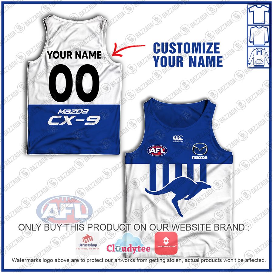 personalized north melbourne kangaroos vintage centenary guernsey mazda tank top 1 69031