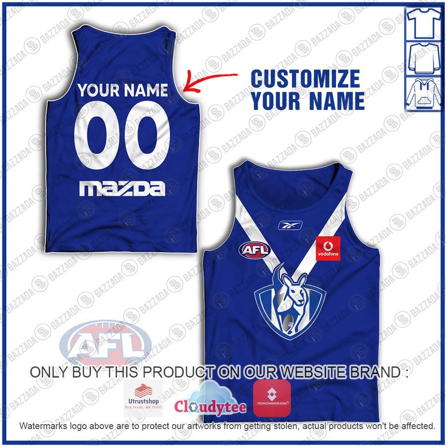 personalized north melbourne kangaroos vintage centenary guernsey vodafone tank top 1 95633