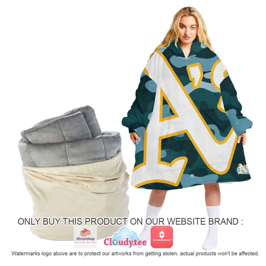 personalized oakland athletics oodie blanket hoodie 1 72762