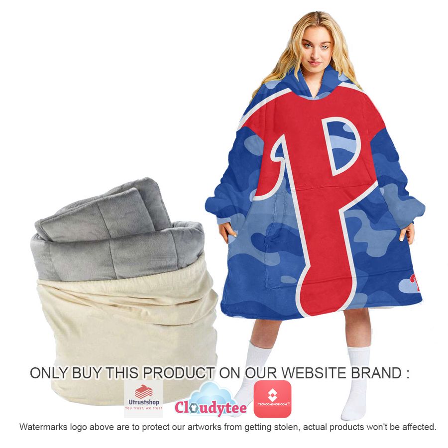 personalized philadelphia phillies camo oodie blanket hoodie 1 42573