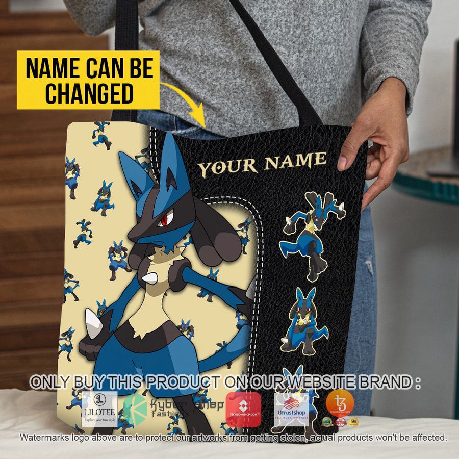 personalized pokemon lucario black all over tote bag 1 39904