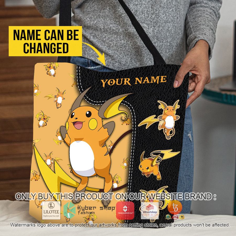 personalized pokemon raichu black all over tote bag 1 59743