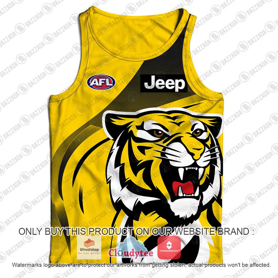 personalized richmond tigers football club vintage retro afl guernsey jeep yellow tank top 2 69980