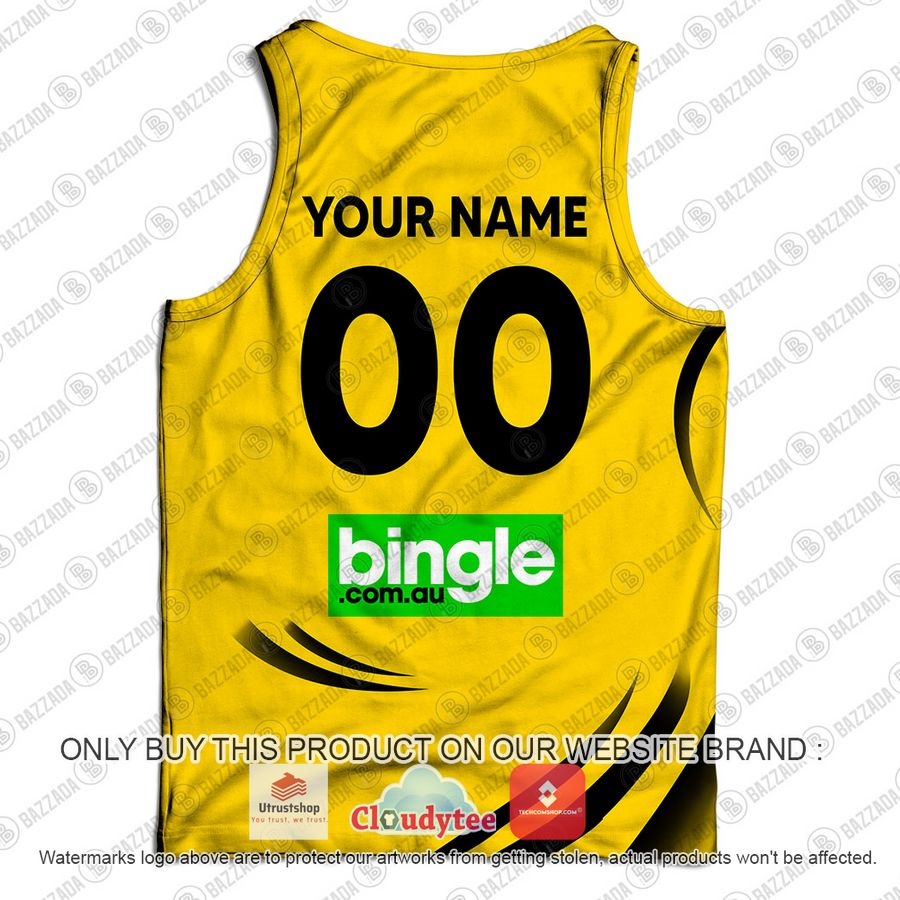 personalized richmond tigers football club vintage retro afl guernsey jeep yellow tank top 3 58111