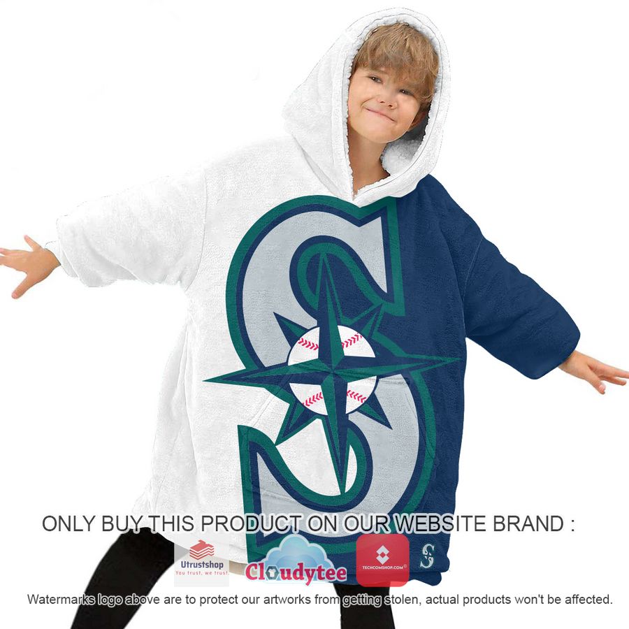 personalized seattle mariners white blue oodie blanket hoodie 6 98461