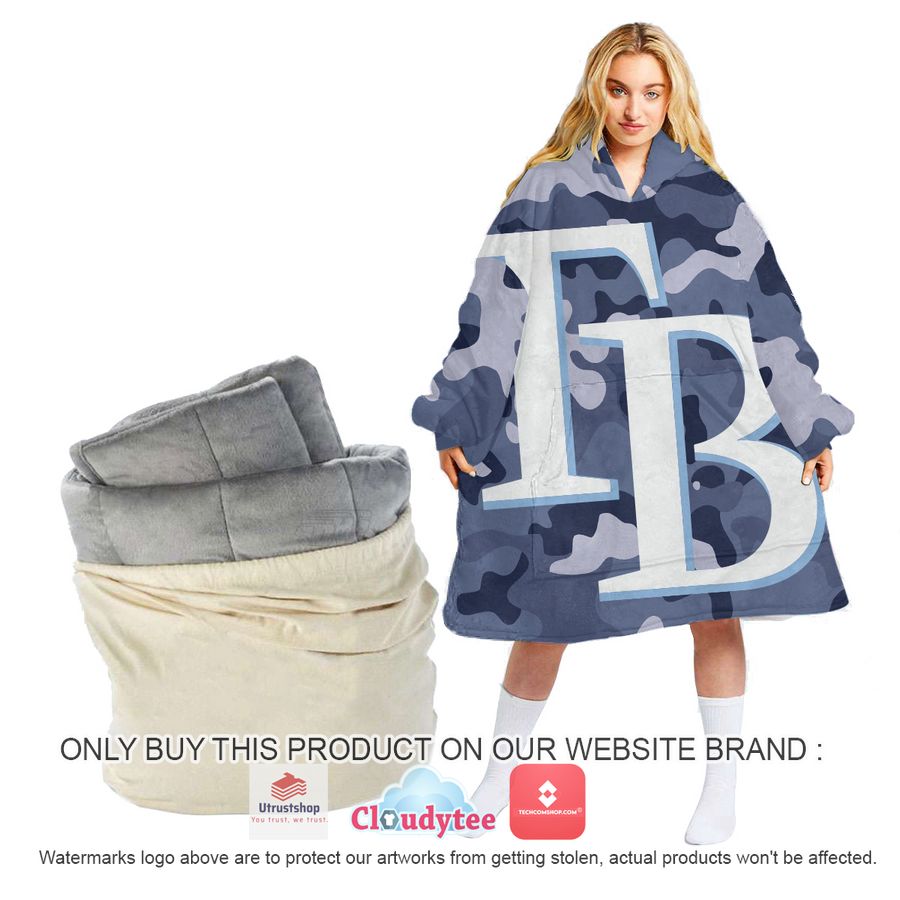 personalized tampa bay rays camo oodie blanket hoodie 1 68057