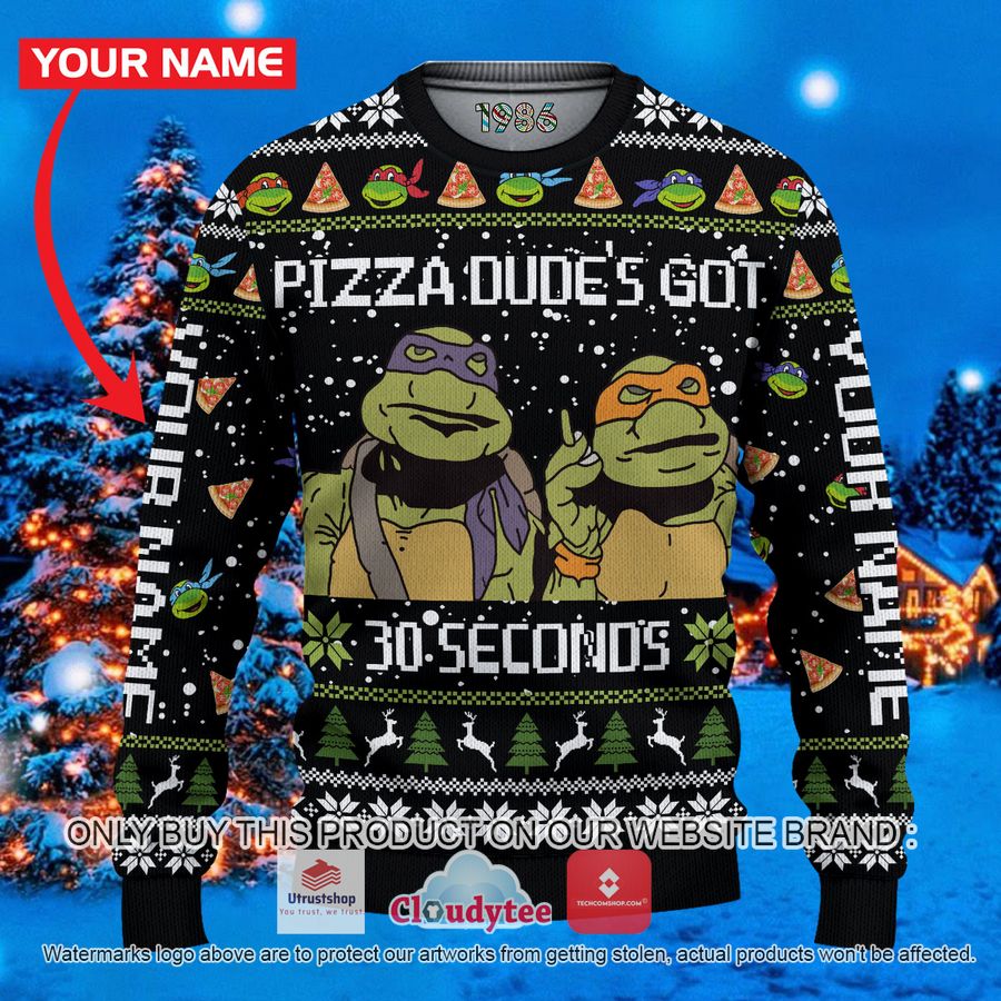 personalized teenage mutant ninja turtles pizza dudes got 30 seconds christmas all over printed shirt hoodie 1 53000