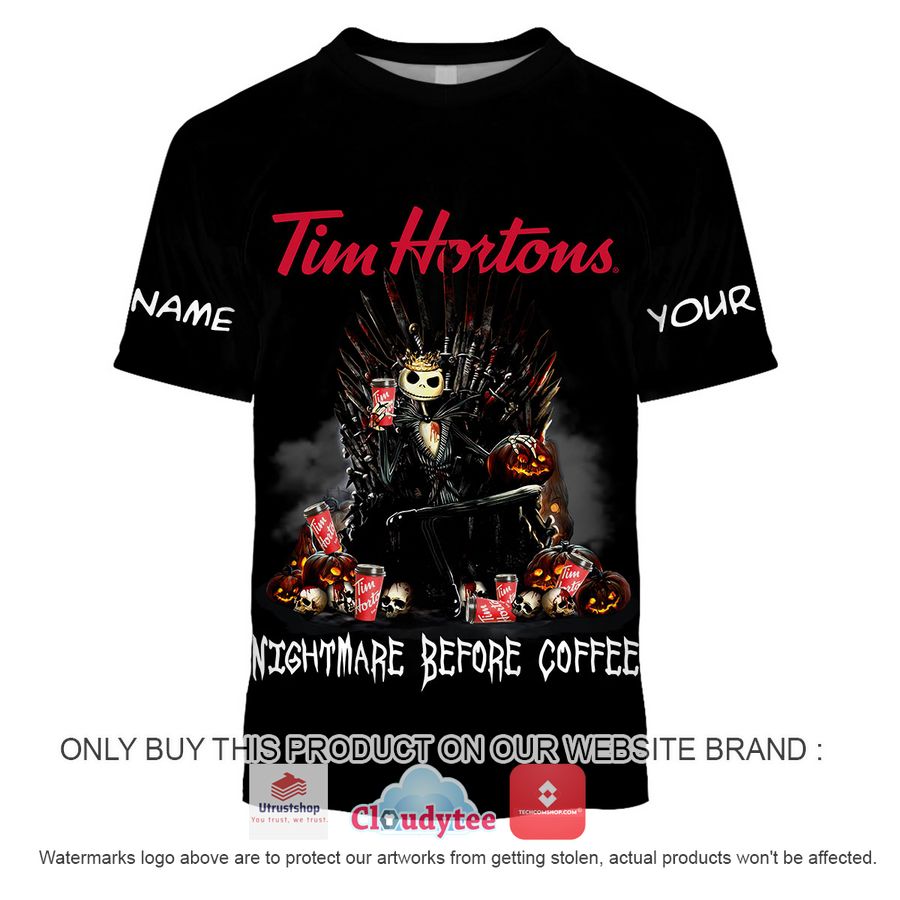 personalized tim hortons jack skellington nightmare before coffee hoodie shirt 3 12464