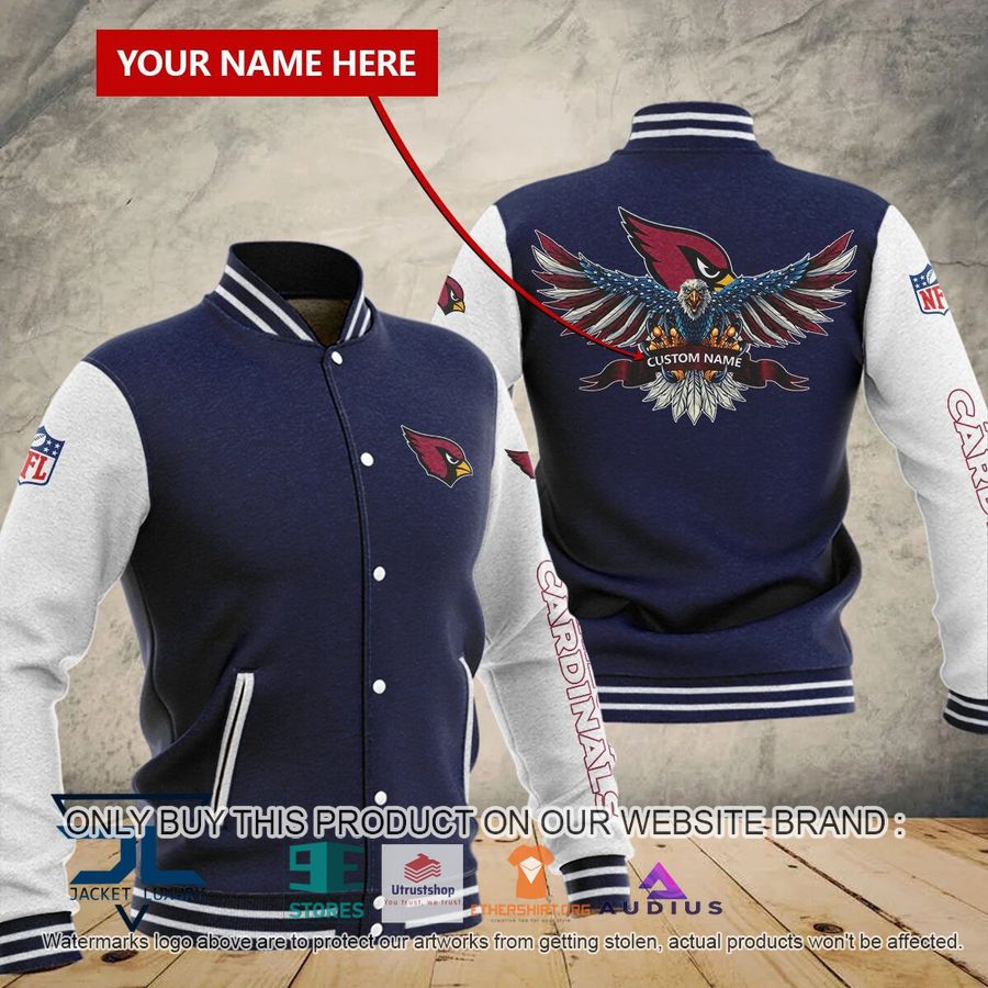 personalized united states flag eagle arizona cardinals baseball jacket 2 75230