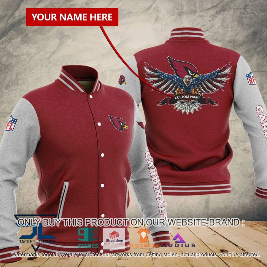 personalized united states flag eagle arizona cardinals baseball jacket 3 53727