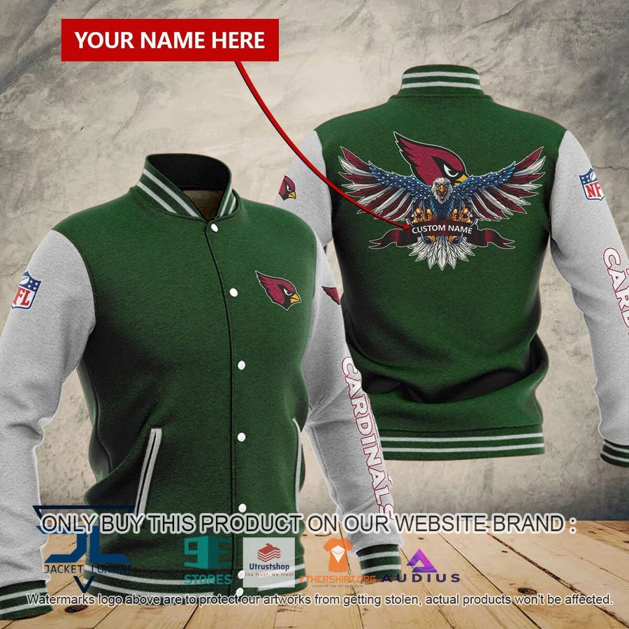 personalized united states flag eagle arizona cardinals baseball jacket 6 12307