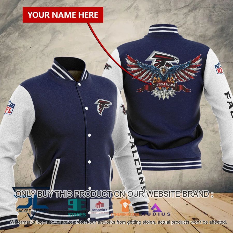 personalized united states flag eagle atlanta falcons baseball jacket 2 83979