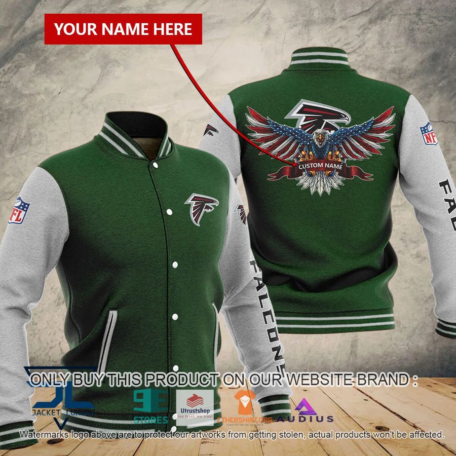 personalized united states flag eagle atlanta falcons baseball jacket 6 2591