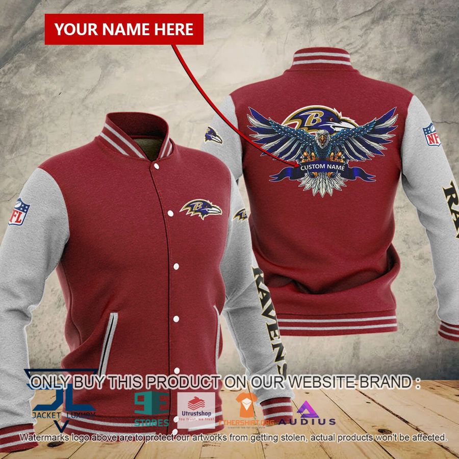 personalized united states flag eagle baltimore ravens baseball jacket 3 68988