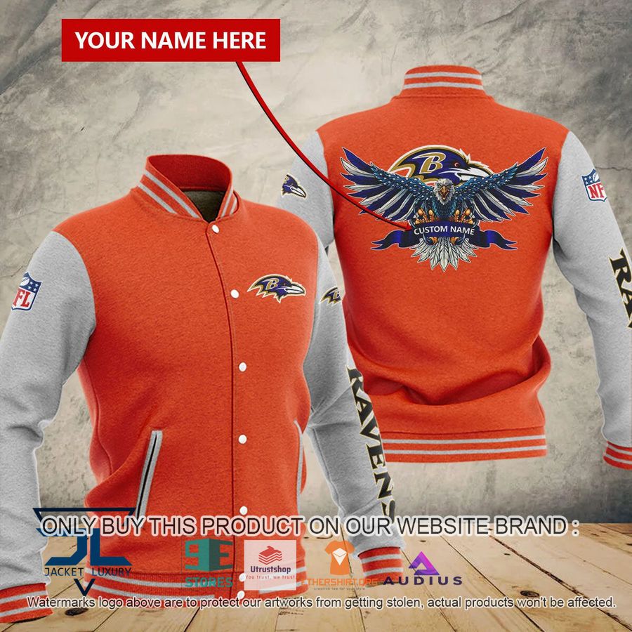 personalized united states flag eagle baltimore ravens baseball jacket 4 17493