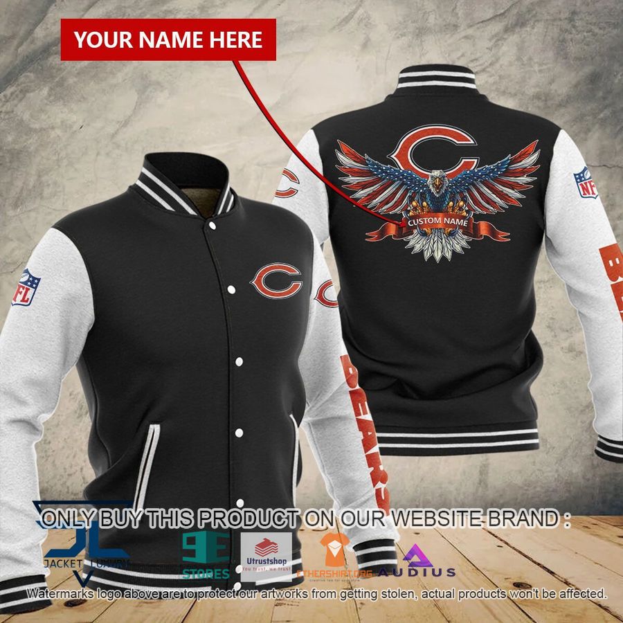 personalized united states flag eagle chicago bears baseball jacket 1 71467
