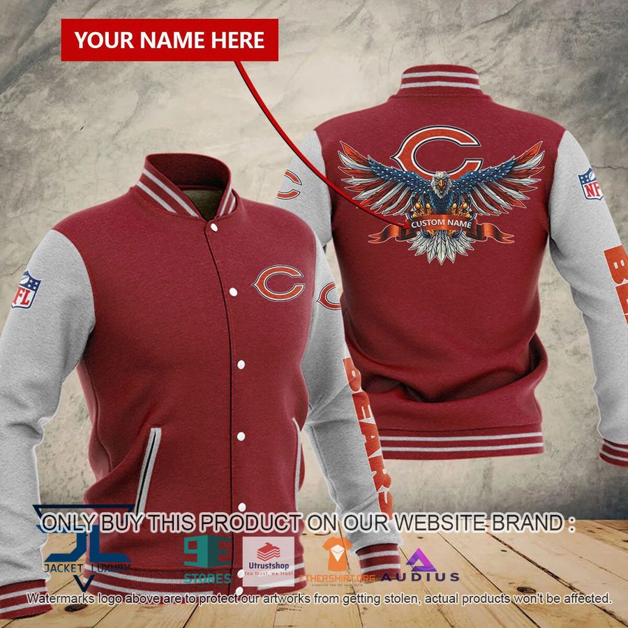 personalized united states flag eagle chicago bears baseball jacket 3 84339