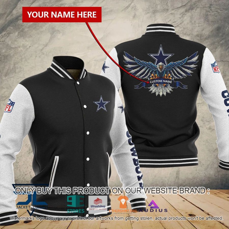 personalized united states flag eagle dallas cowboys baseball jacket 1 38907
