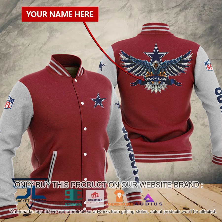 personalized united states flag eagle dallas cowboys baseball jacket 3 66357