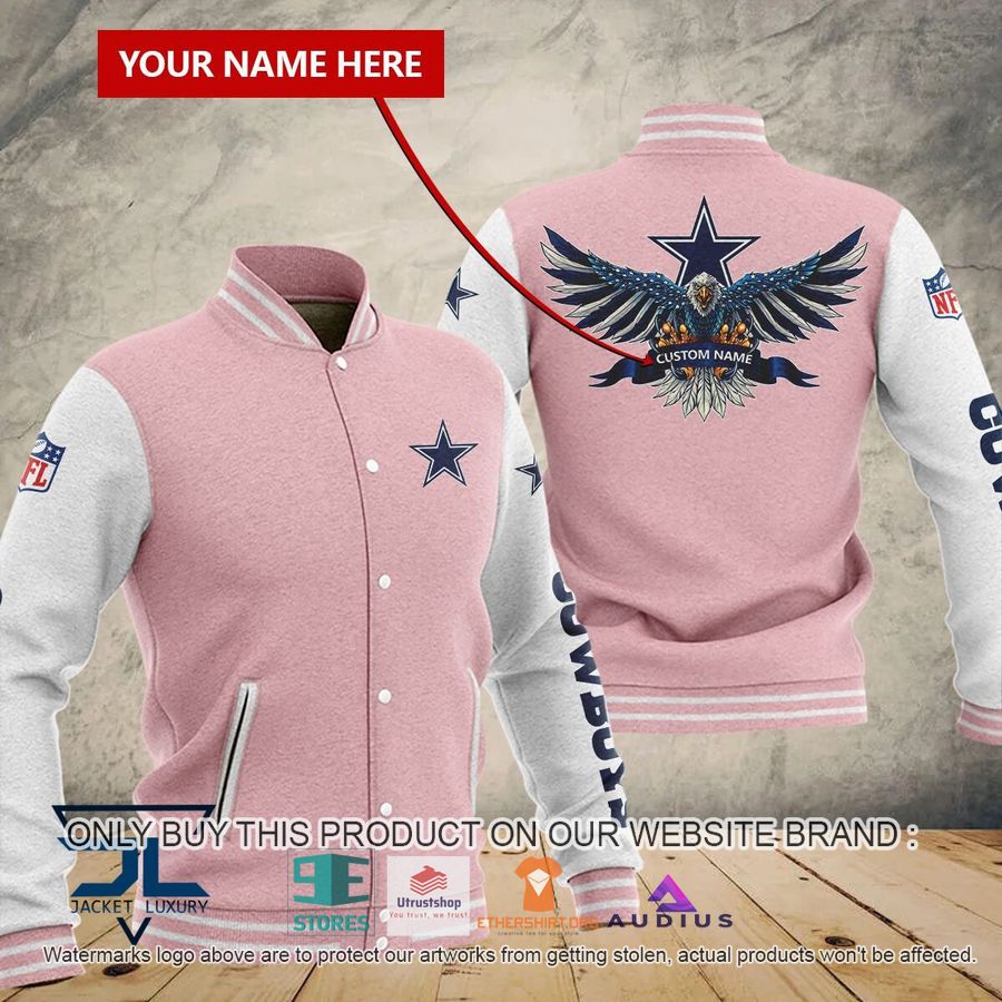 personalized united states flag eagle dallas cowboys baseball jacket 5 38450
