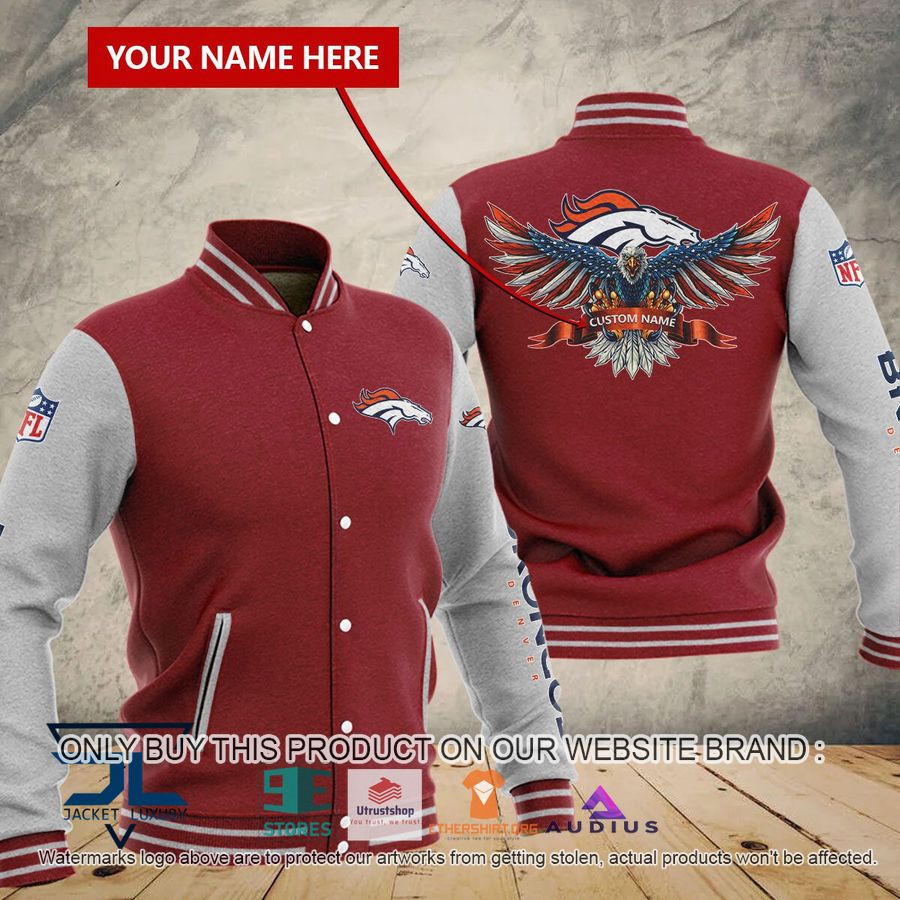 personalized united states flag eagle denver broncos baseball jacket 3 93786
