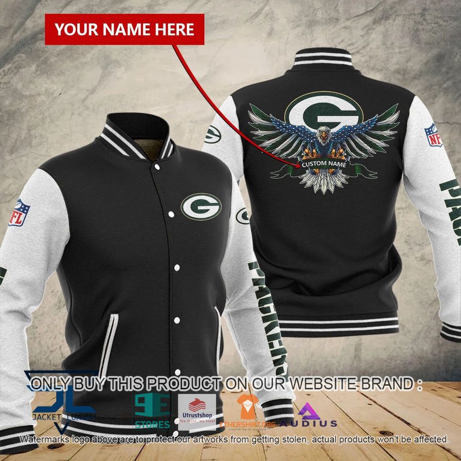 personalized united states flag eagle green bay packers baseball jacket 1 28286