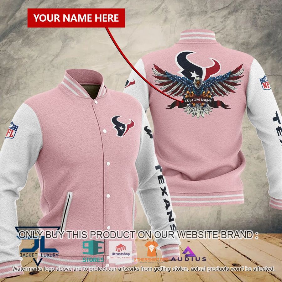 personalized united states flag eagle houston texans baseball jacket 5 44434