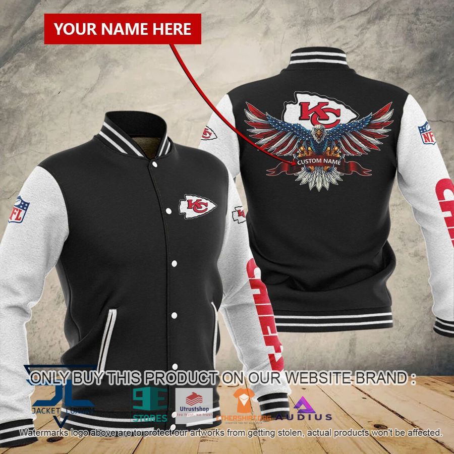 personalized united states flag eagle kansas city chiefs baseball jacket 1 89863