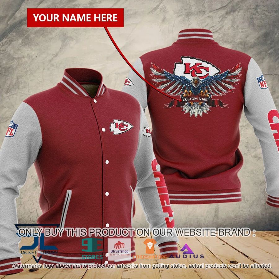 personalized united states flag eagle kansas city chiefs baseball jacket 3 99314