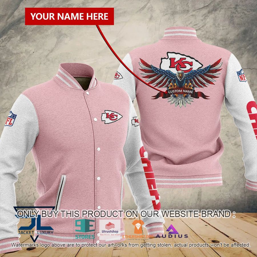 personalized united states flag eagle kansas city chiefs baseball jacket 5 37038