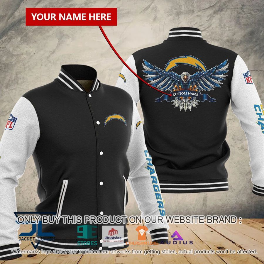 personalized united states flag eagle los angeles chargers baseball jacket 1 68518